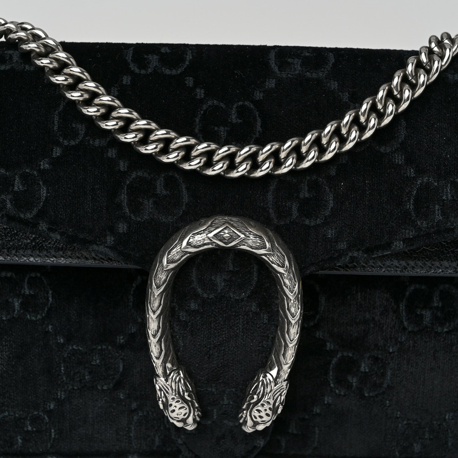 Gucci Velvet GG Monogram Small Dionysus Shoulder Bag Black 10 of 13
