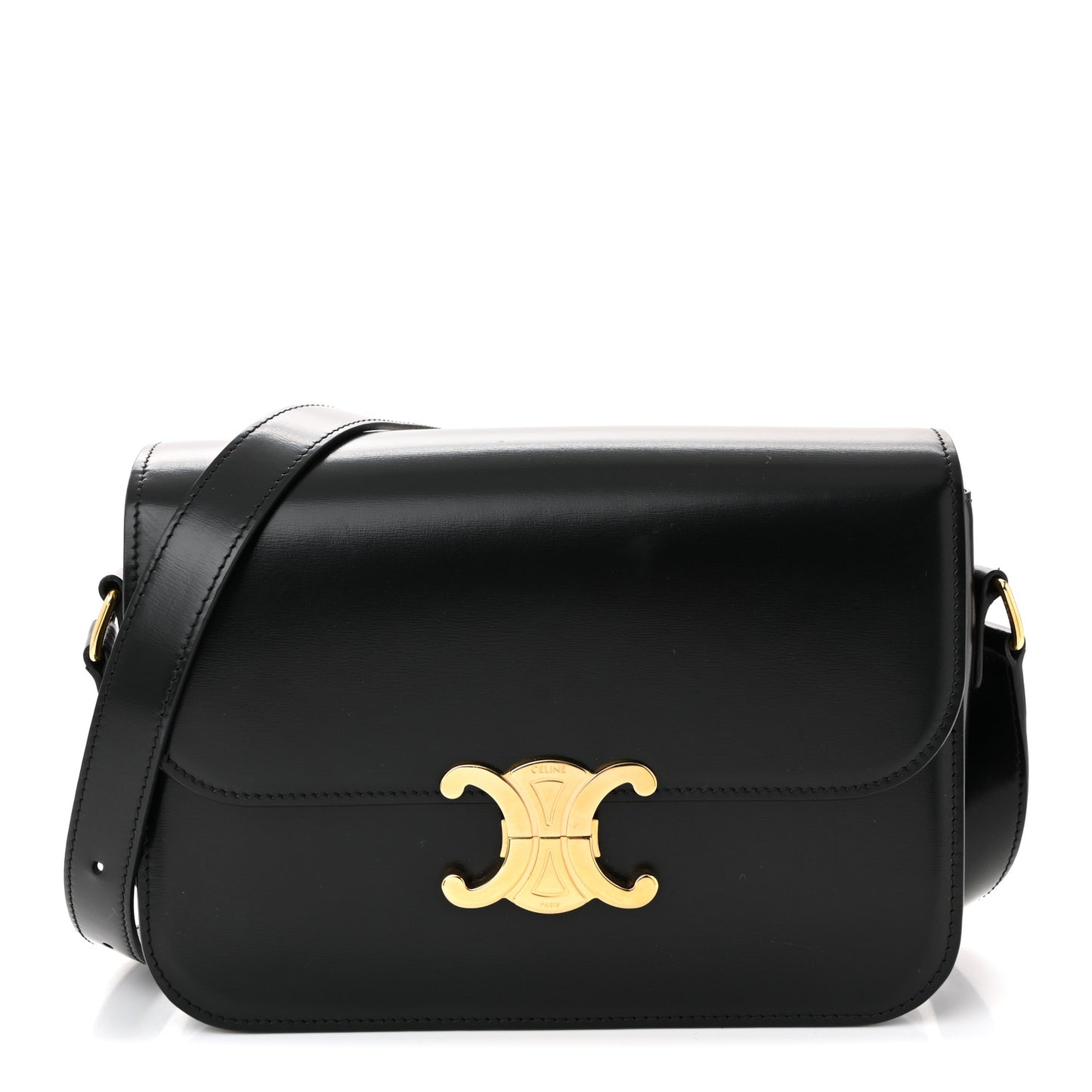 Shiny Calfskin Medium Triomphe Black