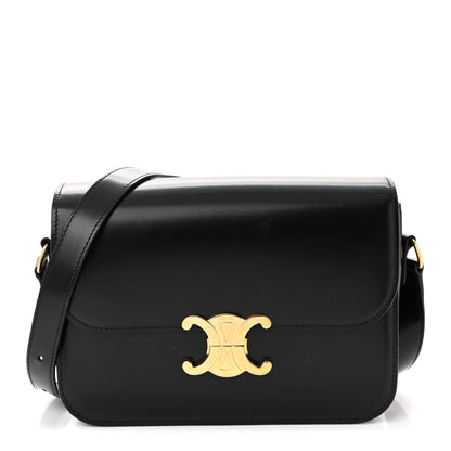 Celine Shiny Calfskin Medium Triomphe Black 1 of 10