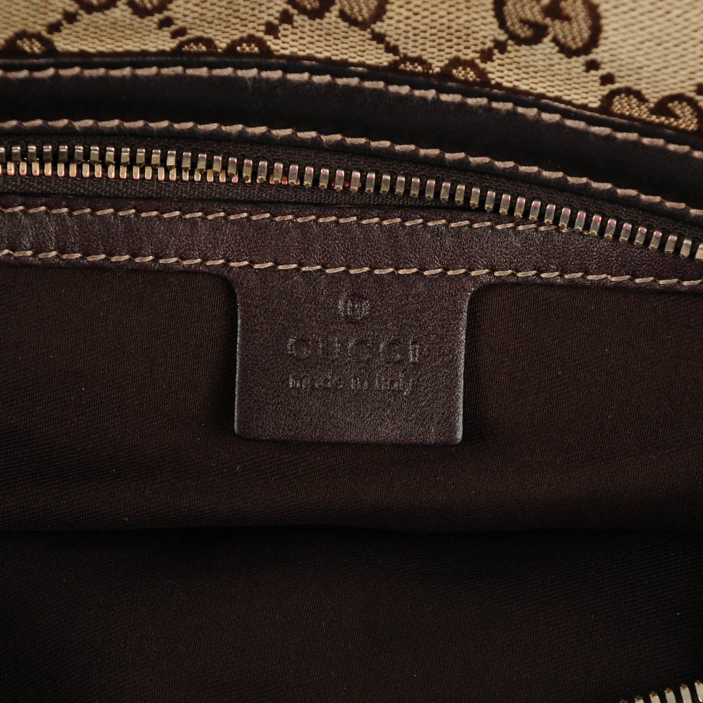 Monogram Large Studded Hobo Brown