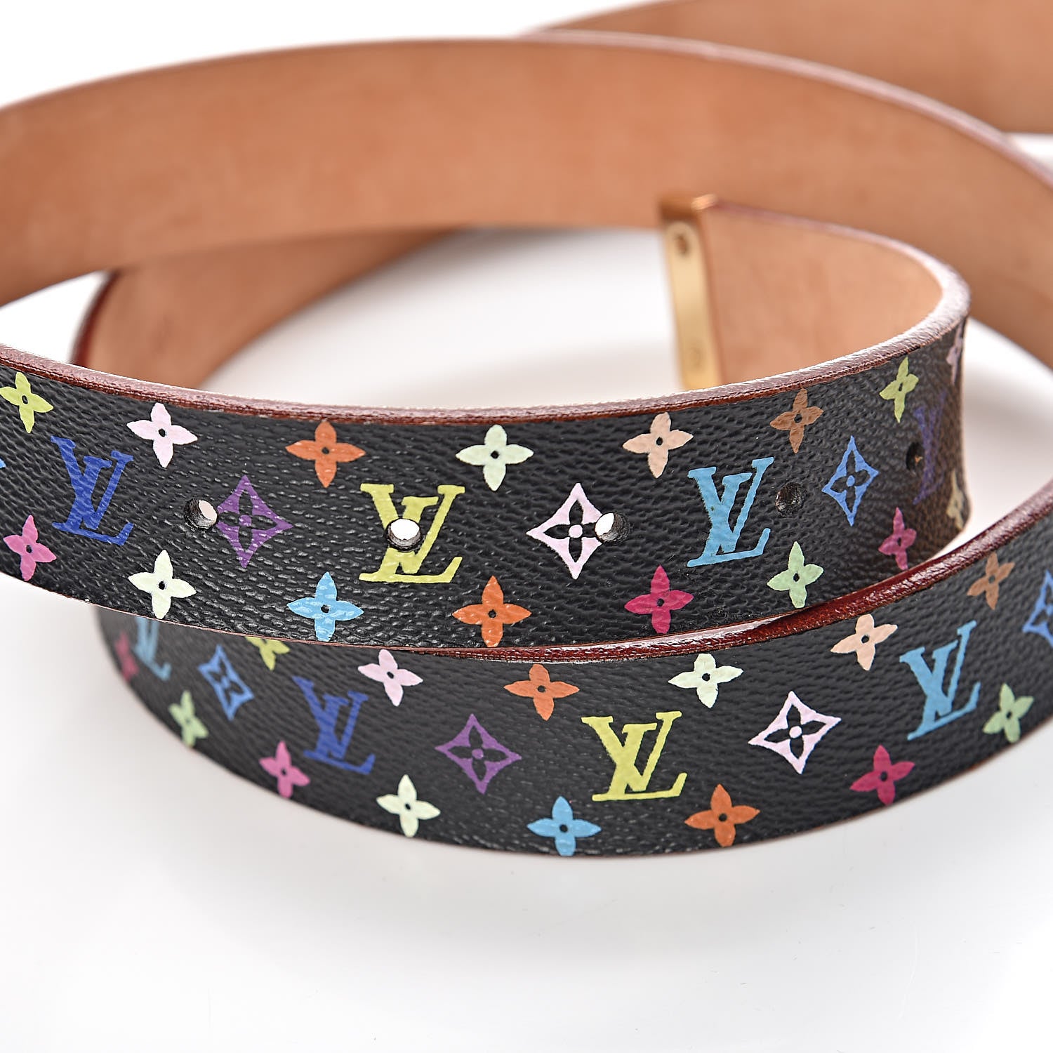 Louis Vuitton Monogram Multicolor LV Cut Reversible Belt 90 36 Black 8 of 8