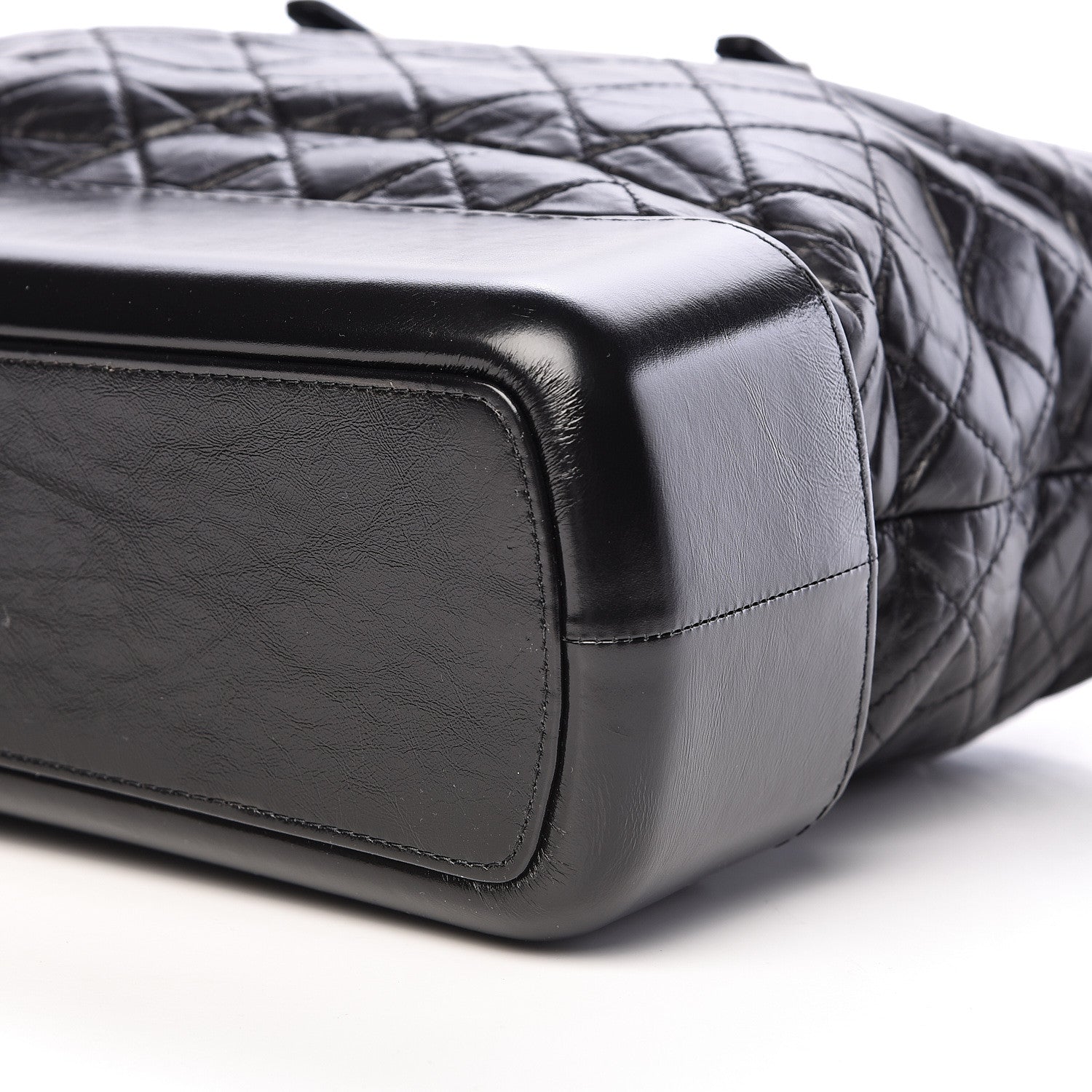 Chanel Aged Calfskin Quilted Large Gabrielle Shopping Tote Black 10 of 12