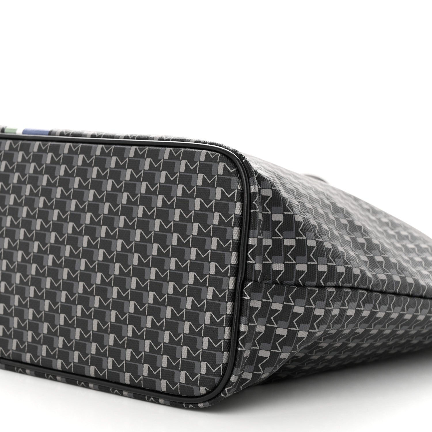 Moynat Grained Calfskin Canvas 1920 Oh! Tote Ruban GM Carbon Silver 10 of 10