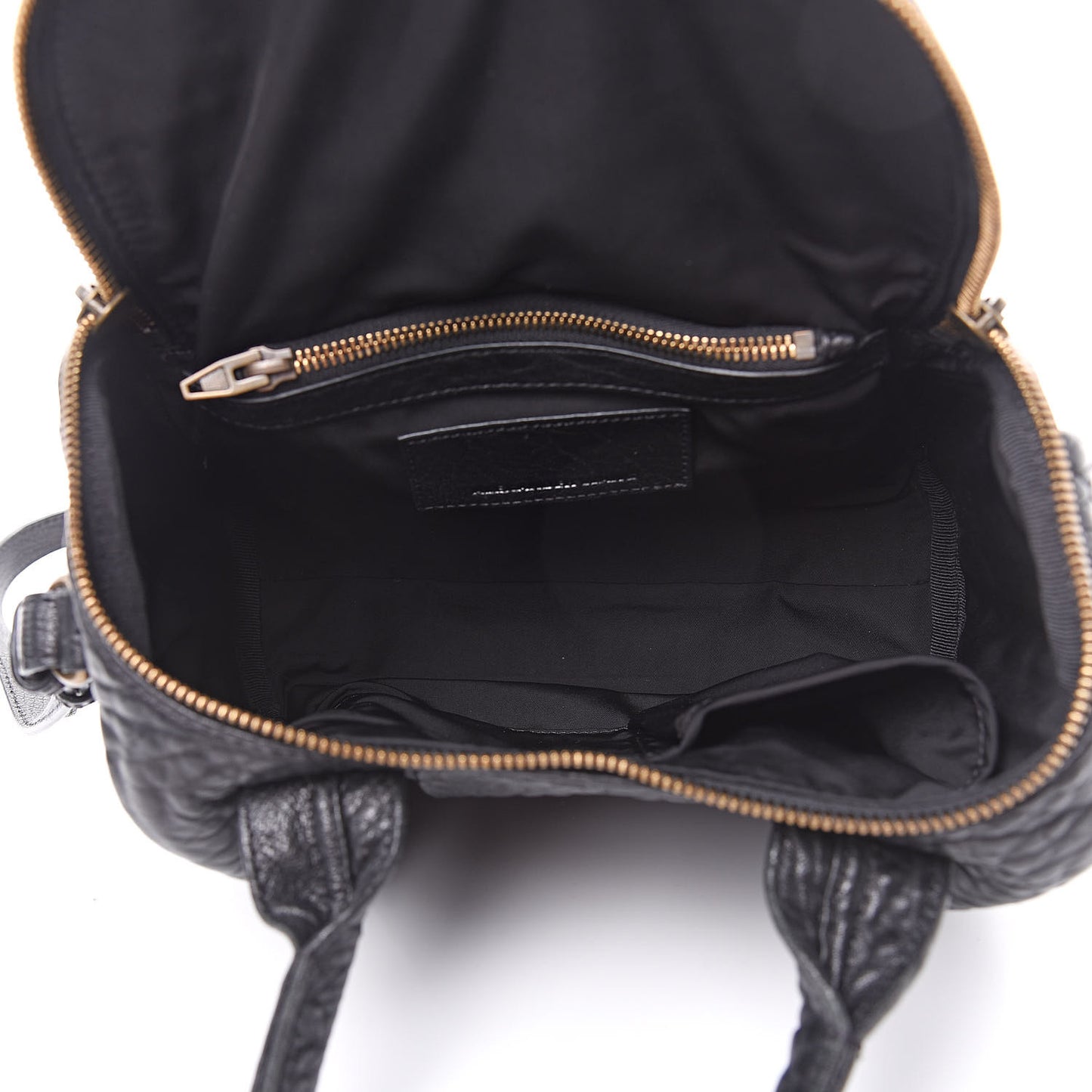 Pebbled Lambskin Rockie Black Antique Brass Hardware