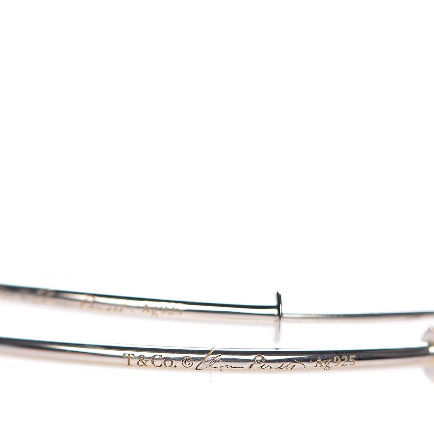 Sterling Silver Diamond Medium Elsa Peretti Hoop Earrings