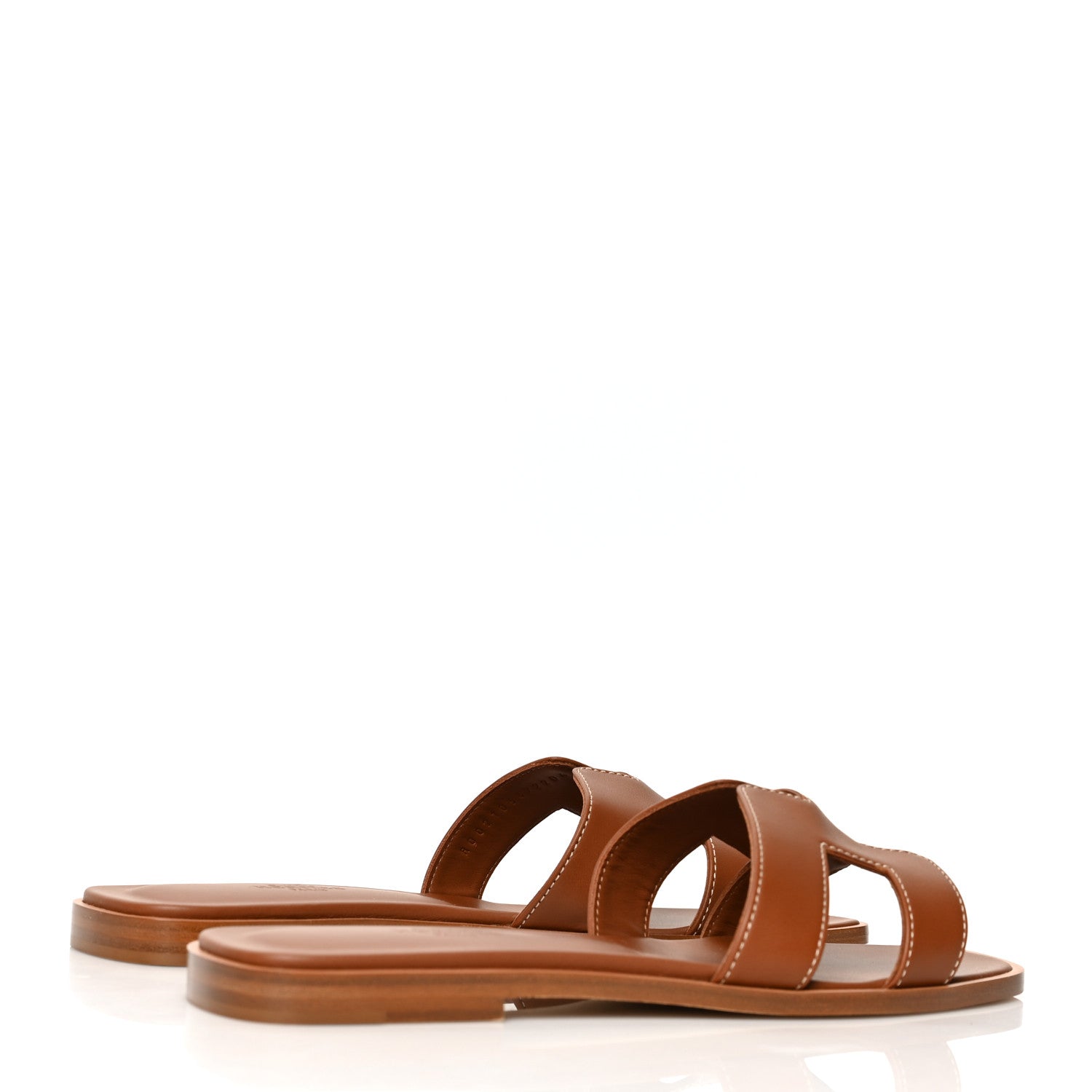 Hermes Box Calfskin Oran Sandals 38.5 Gold 4 of 9