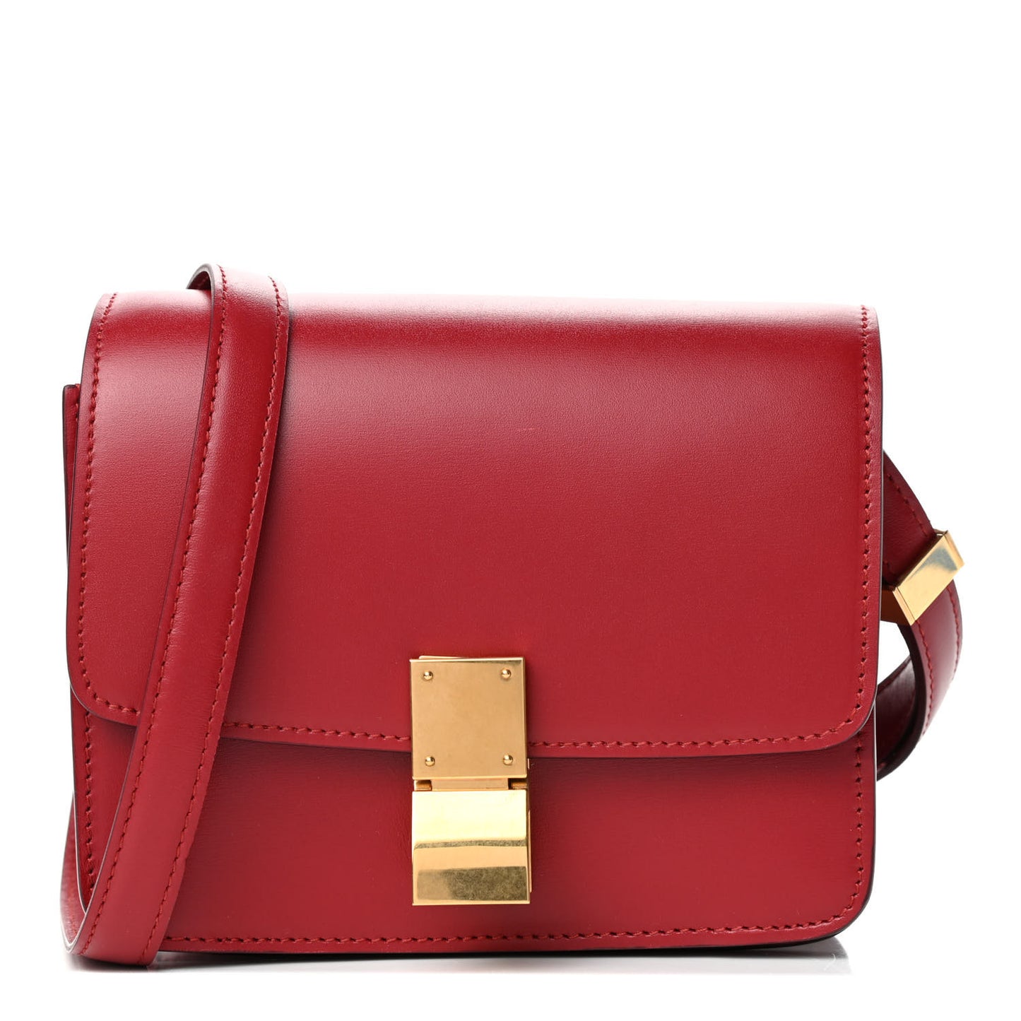Smooth Calfskin Small Classic Box Flap Bag Red