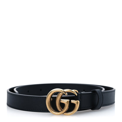 Gucci Calfskin Double G 20mm Belt 70 28 Black 1 of 6