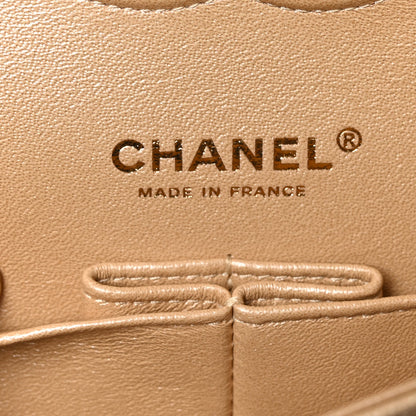 Chanel Iridescent Caviar Quilted Medium Double Flap Beige 5 of 9