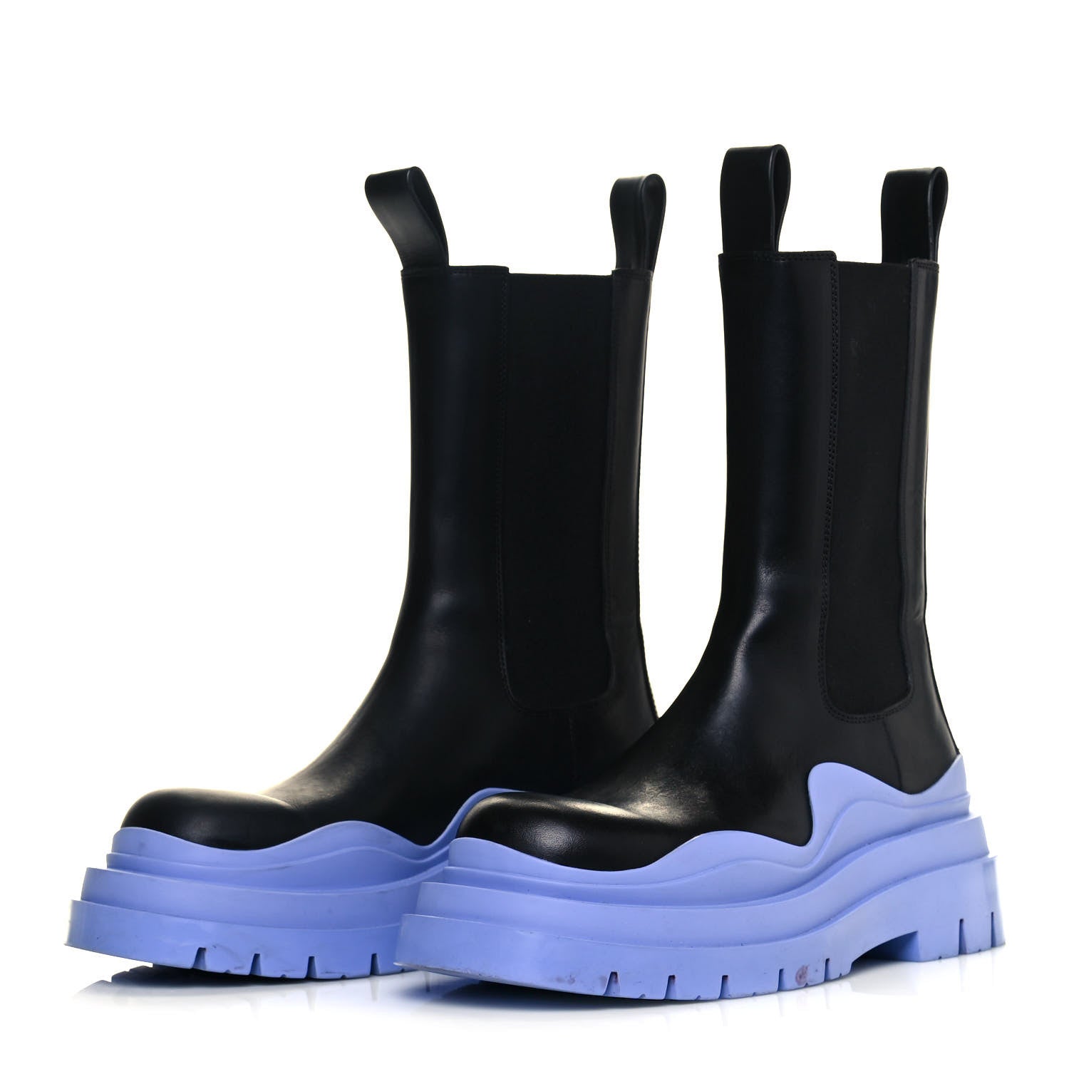 Bottega Veneta Calfskin The Tire Chelsea Boots 36 Black Periwinkle 3 of 9