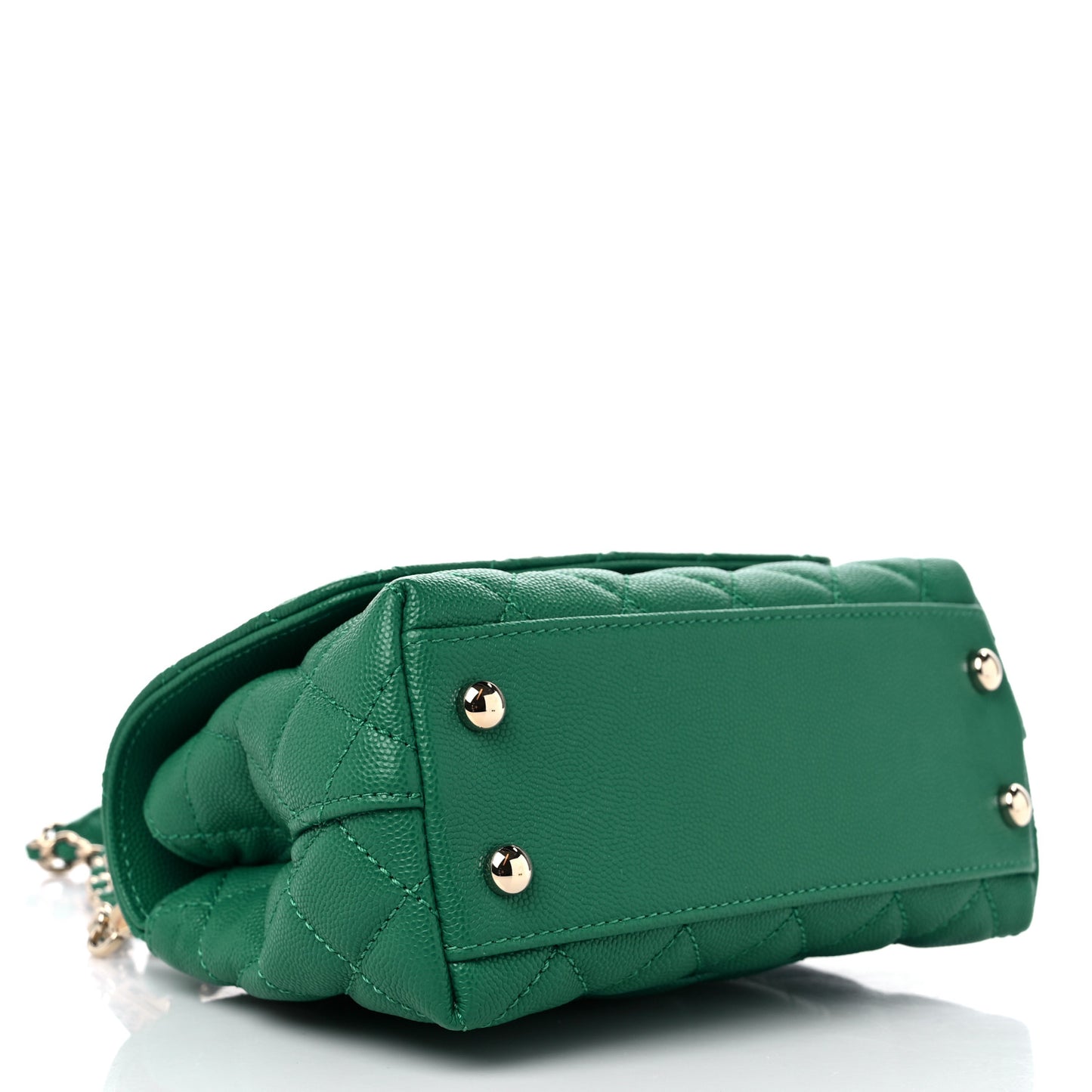 Caviar Quilted Extra Mini Coco Handle Flap Green