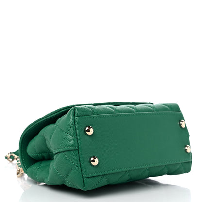 Chanel Caviar Quilted Extra Mini Coco Handle Flap Green 4 of 11