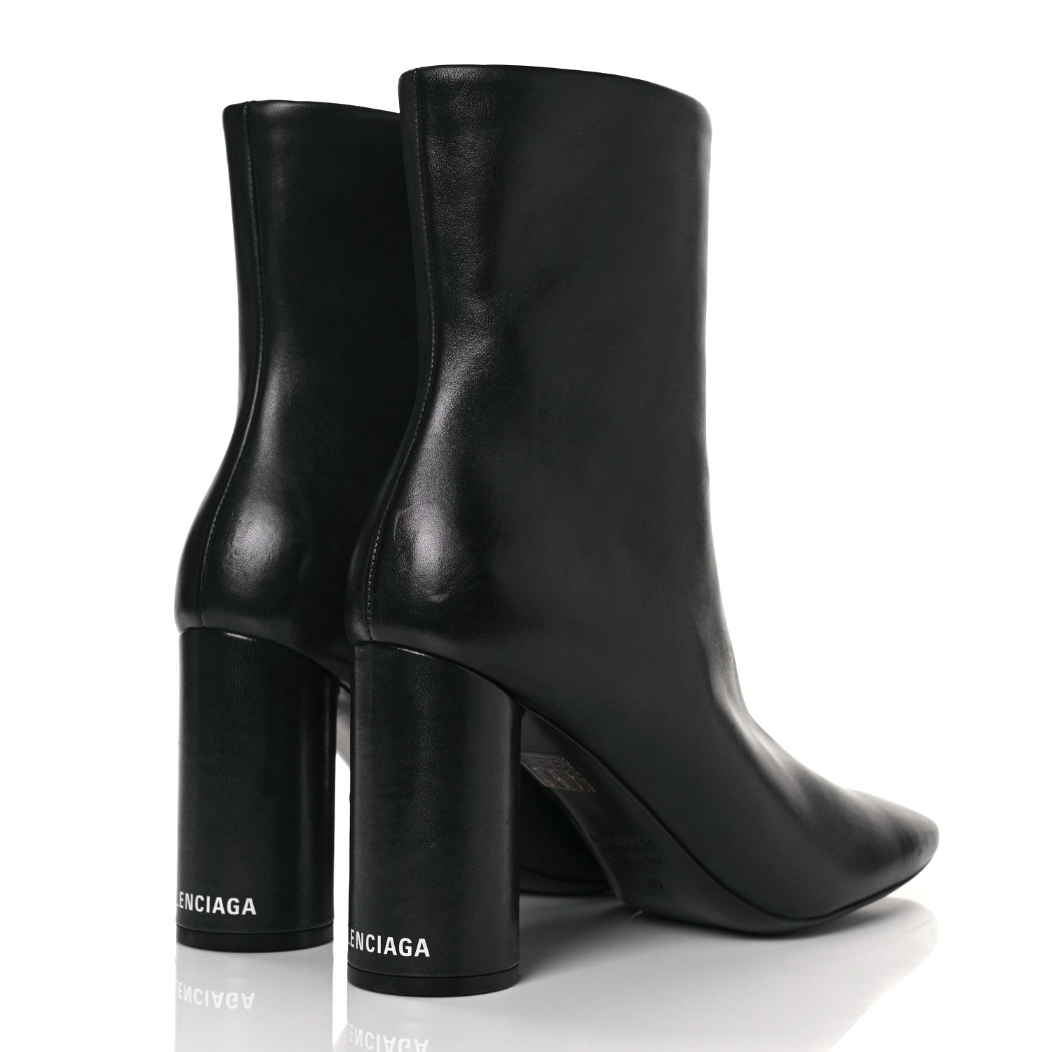 Balenciaga Shiny Sheepskin 20mm Oval Booties 40 Black 4 of 8