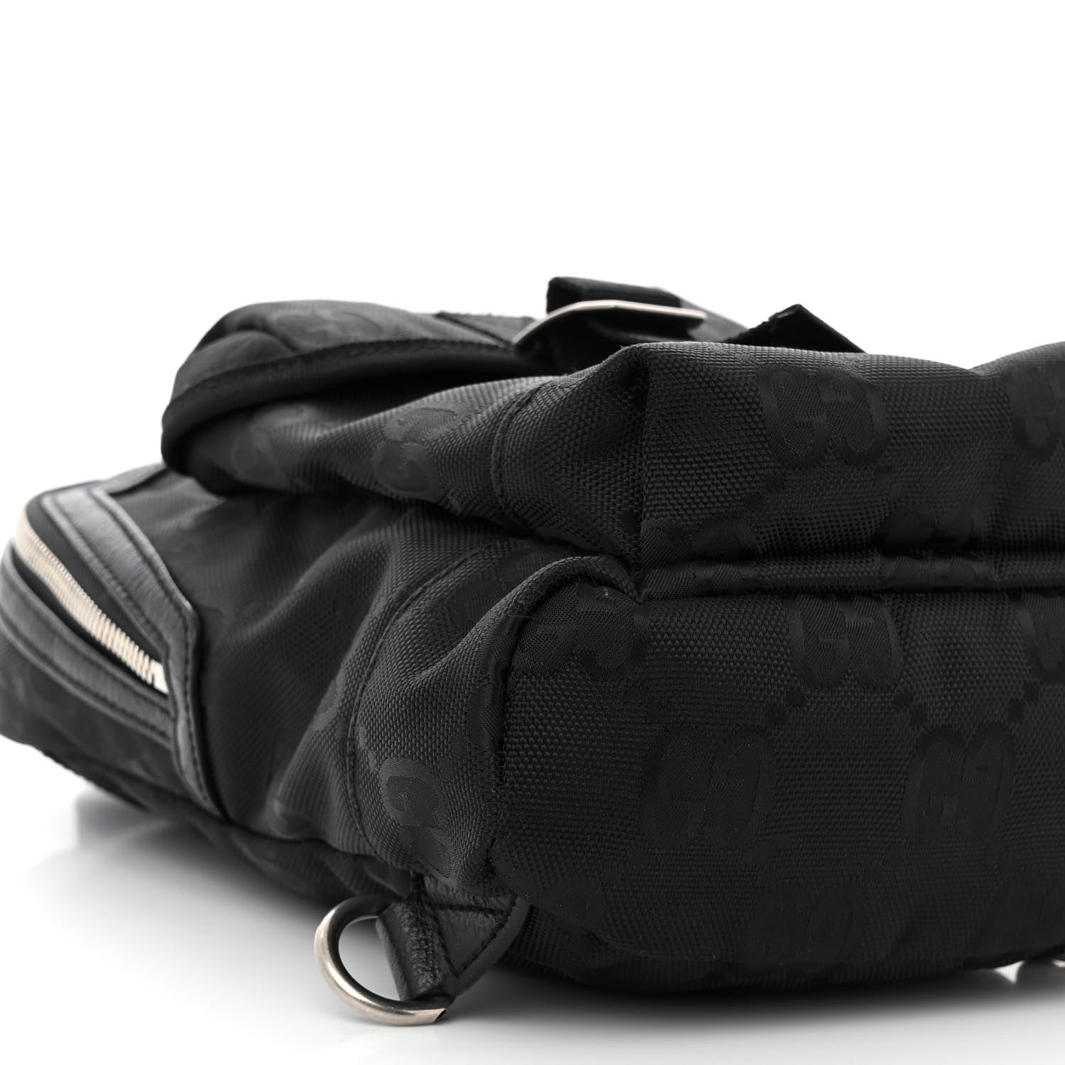 Gucci Econyl Nylon Monogram Off The Grid Sling Backpack Black 9 of 10