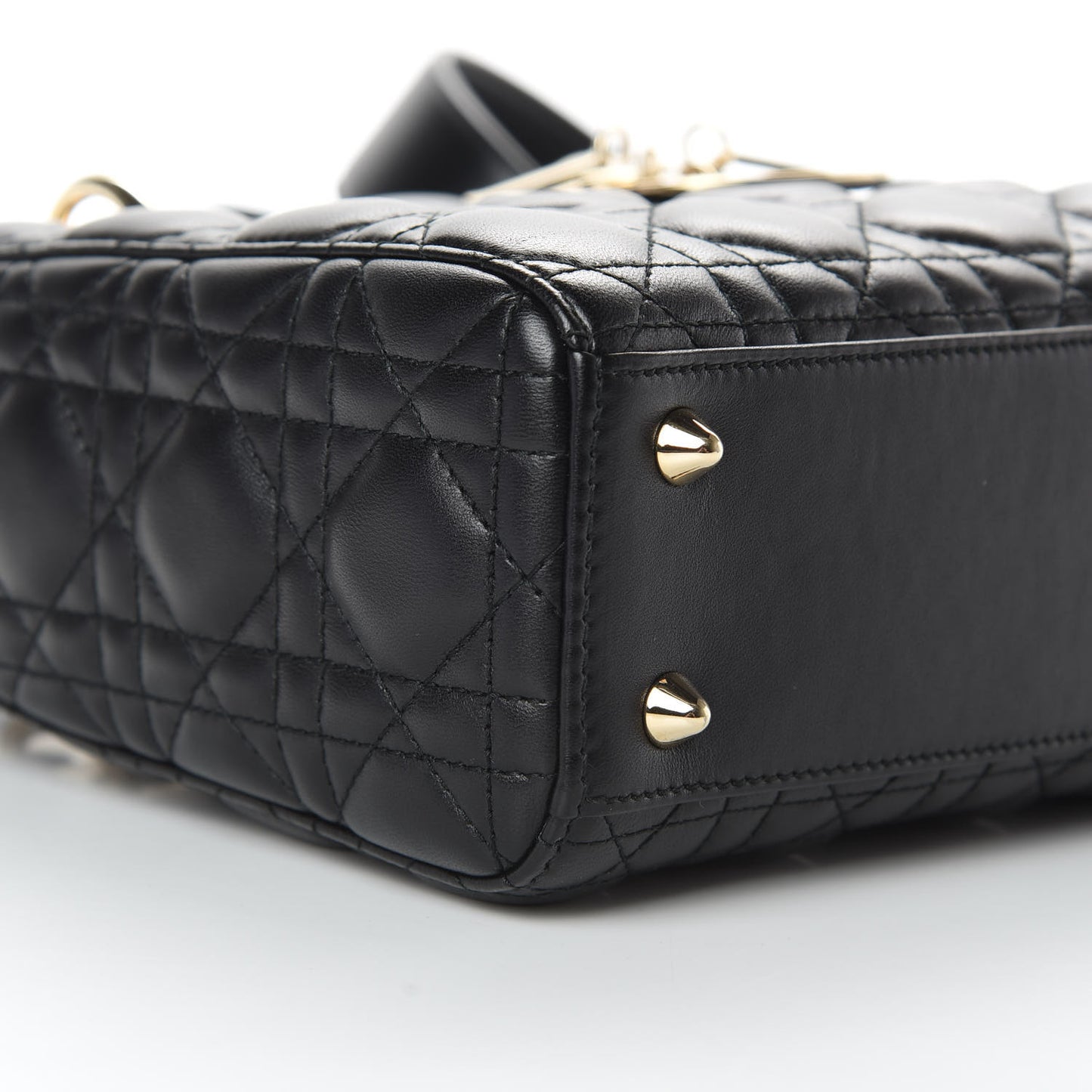 Lambskin Cannage Small Lucky Badges My Lady Dior Black