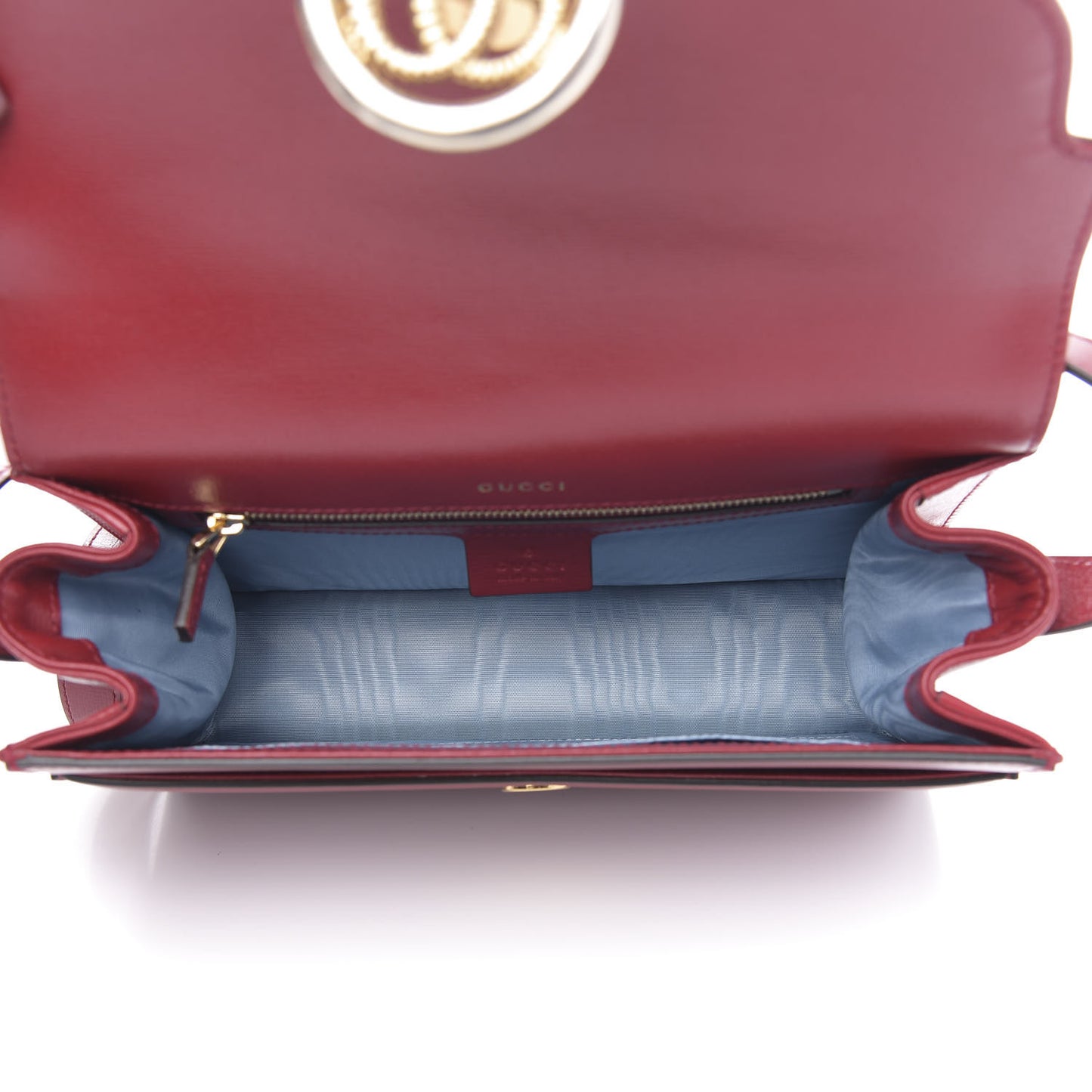 Textured Calfskin Small Torchon GG Ring Shoulder Bag New Cherry Red