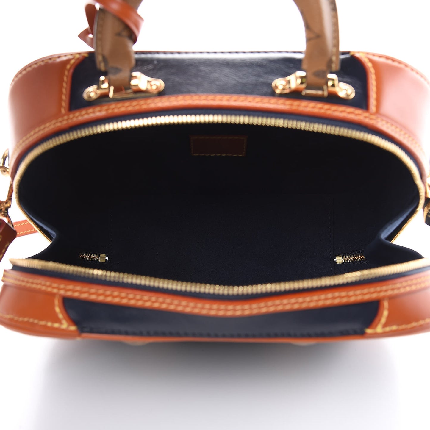 Calfskin Reverse Monogram Valisette PM Navy Caramel