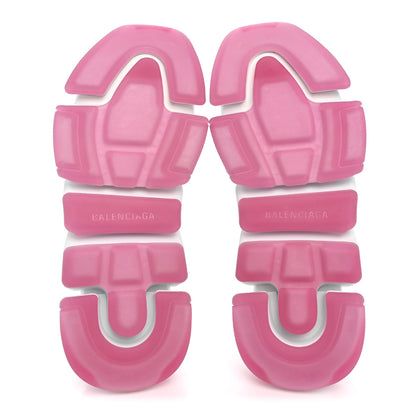 Balenciaga Technical 3D Recycled Knit Bi-Color Womens Speed 2.0 Transparent Sole Sneakers 40 Pink White 6 of 9