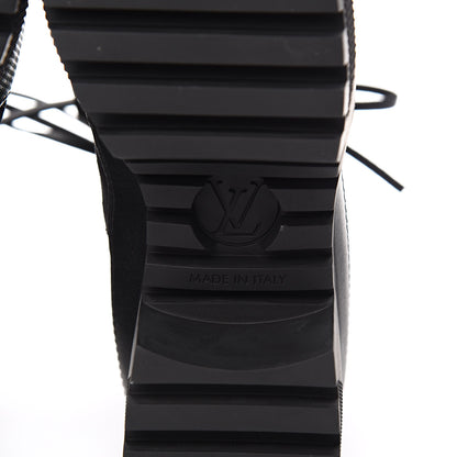 Louis Vuitton Suede Calfskin Monogram LV Black Heart Laureate Platform Desert Boots 37 Black 6 of 8