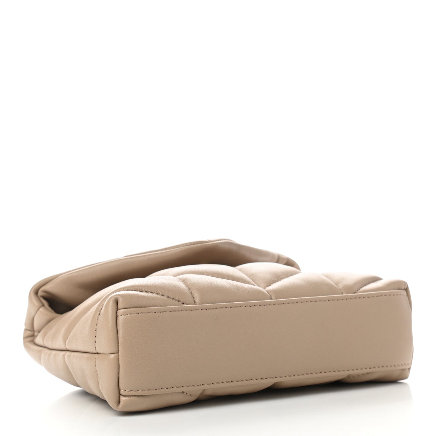 Lambskin Monogram Loulou Puffer Pouch Clutch Dark Beige