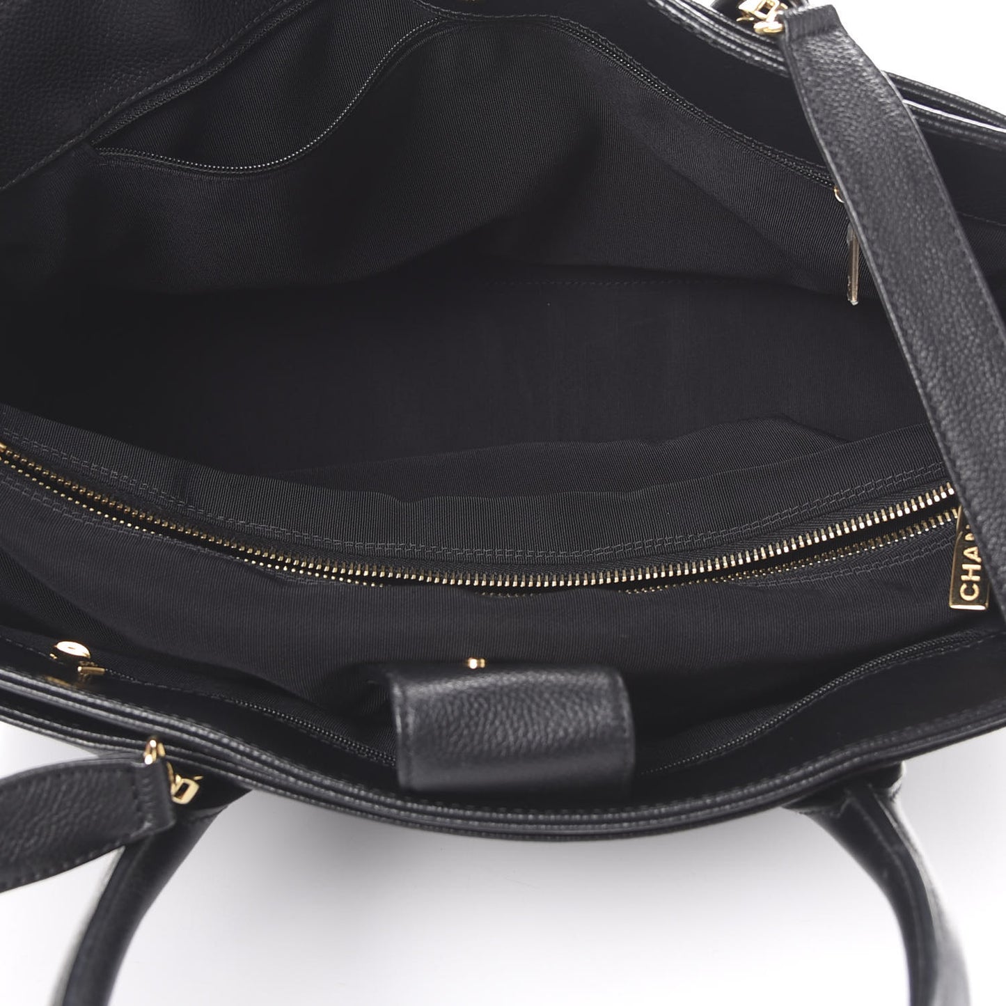 Calfskin Cerf Executive Shopper Tote Black