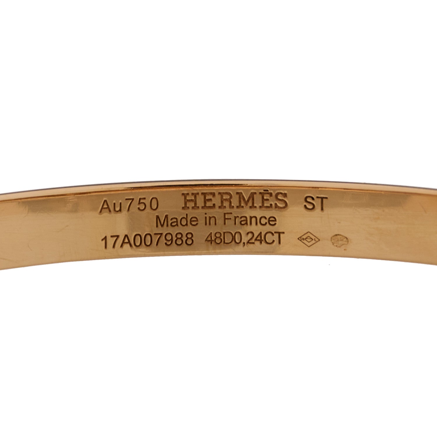 Hermes 18K Rose Gold Diamond PM Collier De Chien Bracelet ST 3 of 4