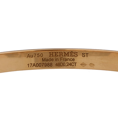 Hermes 18K Rose Gold Diamond PM Collier De Chien Bracelet ST 3 of 4