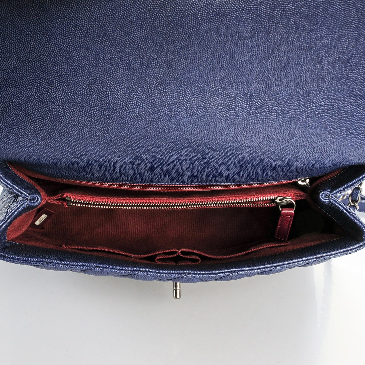Caviar Quilted Medium Coco Handle Flap Navy