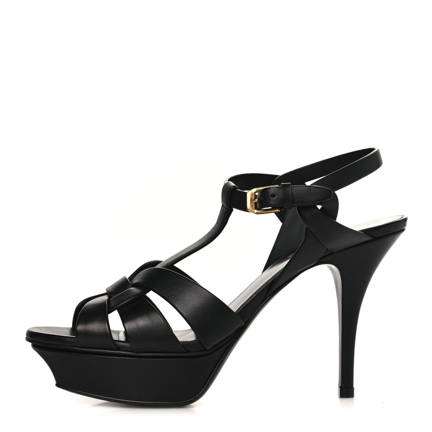Calfskin Tribute 75 Platform Sandals 37 Black