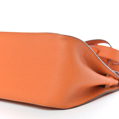 Hermes Taurillon Clemence Jypsiere 28 Orange 6 of 9