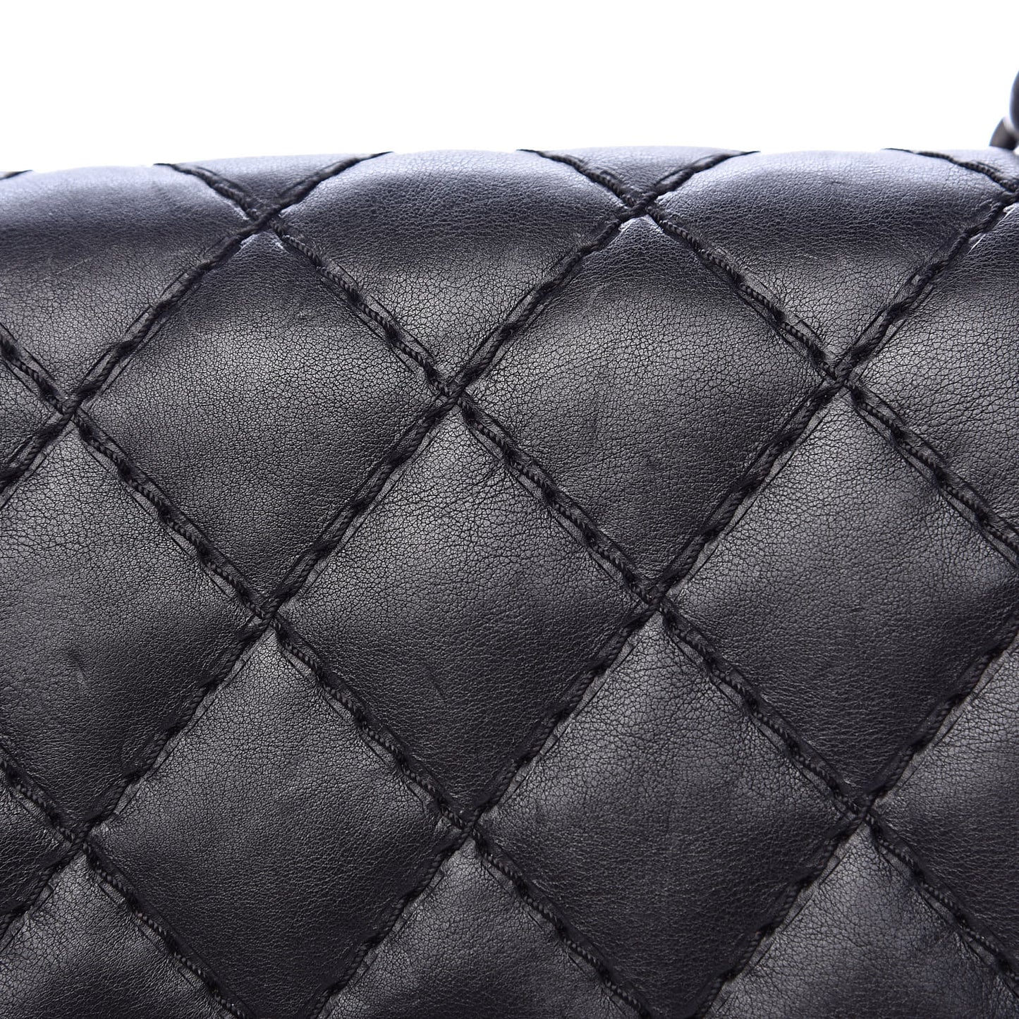 Calfskin Double Stitch Medium Boy Flap Black