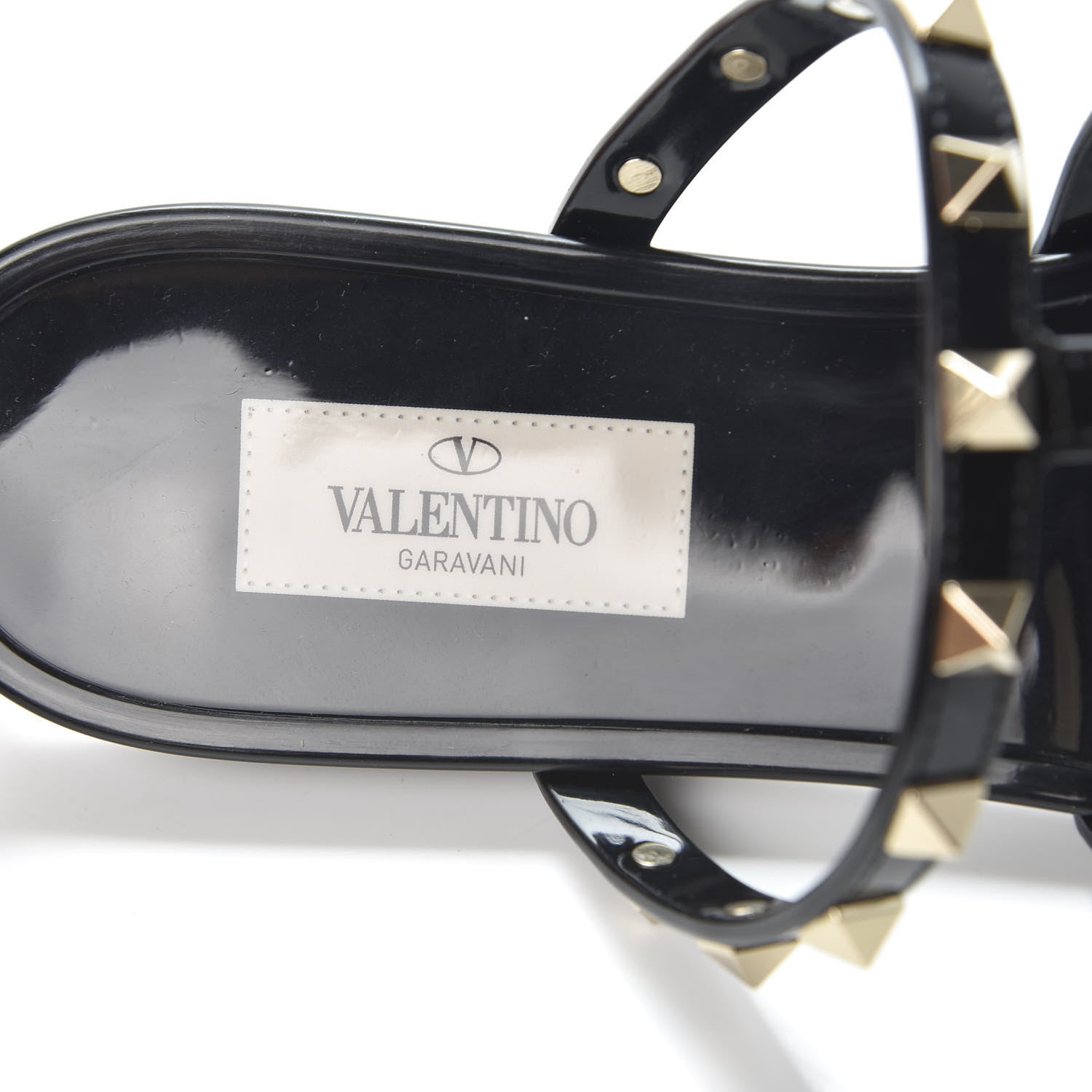 Valentino Garavani PVC Jelly Rockstud Caged Flat Thong Sandals 40 Black 7 of 9