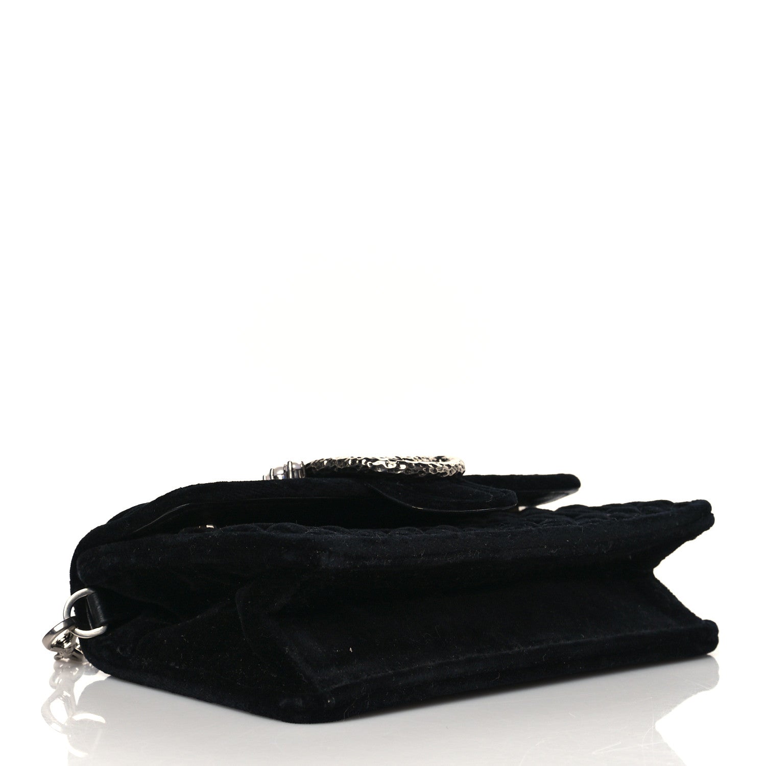 Miu Miu Velvet Matelasse Pearl Embellished Chain Clutch Black 3 of 8