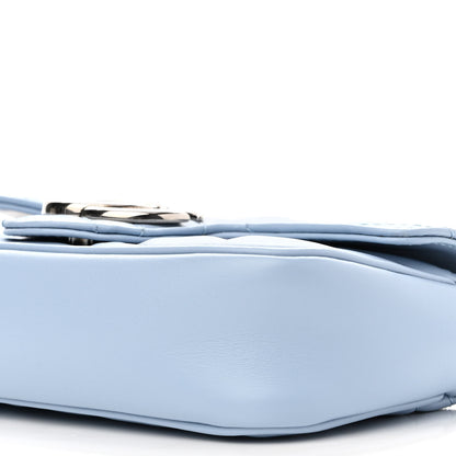 Gucci Calfskin Matelasse Super Mini GG Marmont Shoulder Bag Porcelain Light Blue 10 of 11