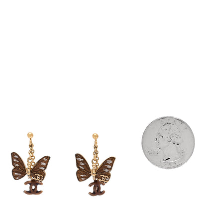 Chanel Butterfly Earrings Gold 2 of 4