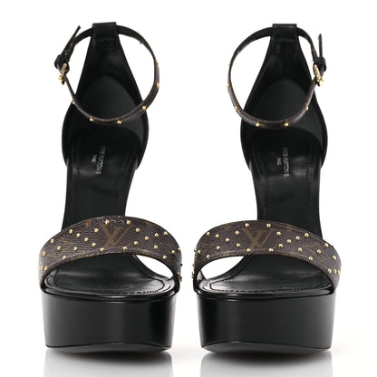 Louis Vuitton Monogram Afterglow Platform Sandals 40 Black 2 of 12