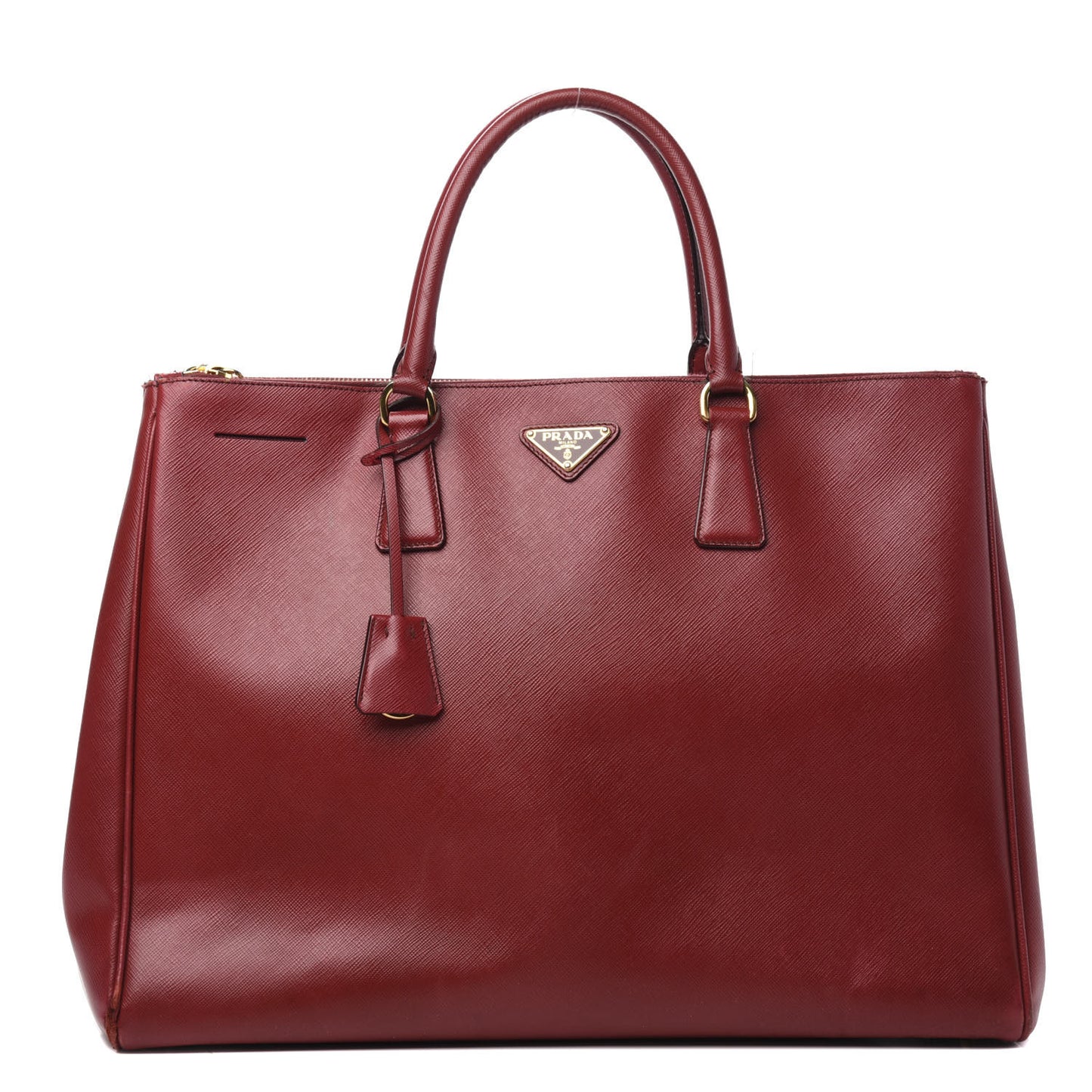 Saffiano Large Galleria Double Zip Tote Fuoco