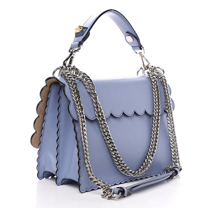 Fendi Vitello Liberty Scalloped Studded Kan I Shoulder Bag Azzurro Sky 2 of 10