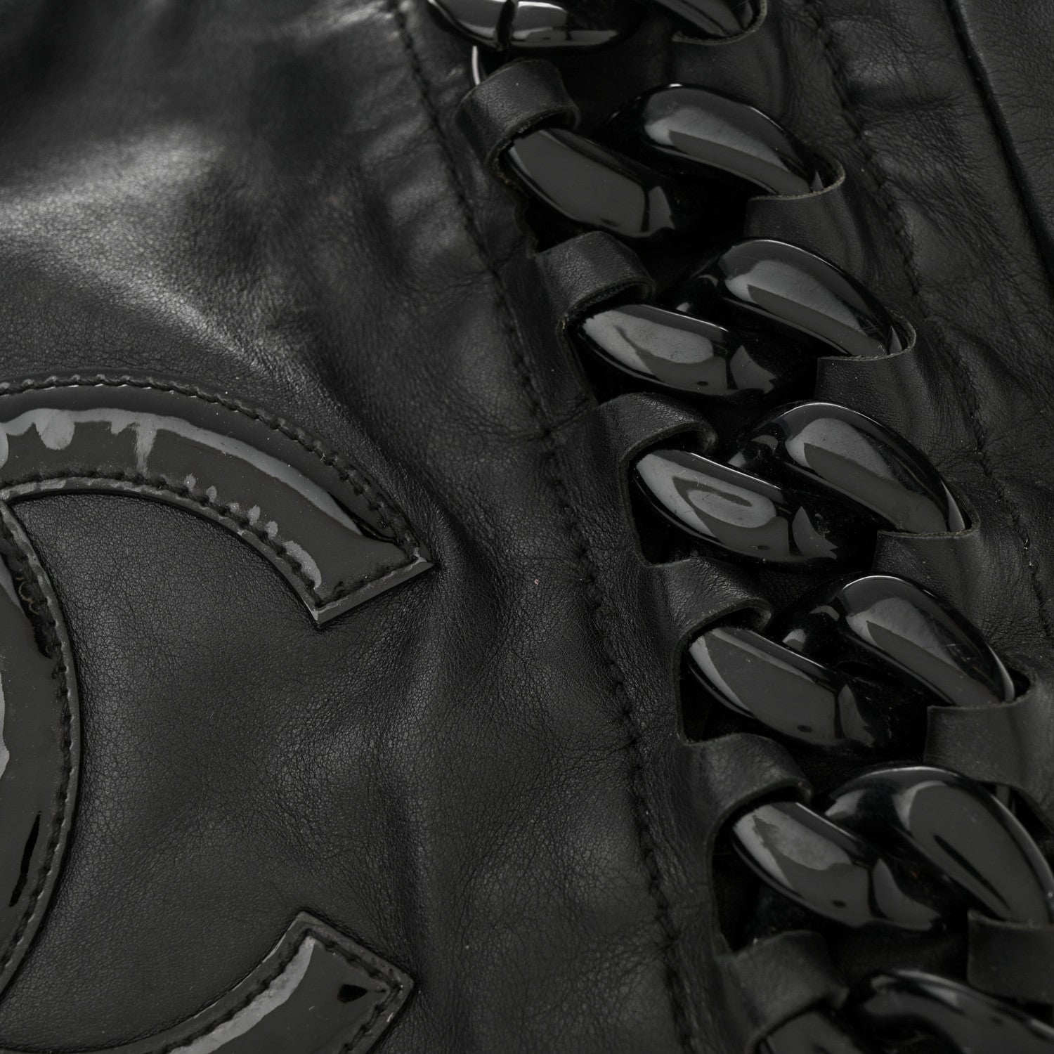 Chanel Calfskin Modern Chain Rhodoid East West Tote Black 13 of 14