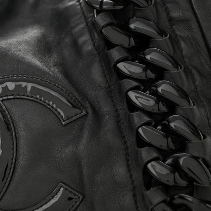 Chanel Calfskin Modern Chain Rhodoid East West Tote Black 13 of 14
