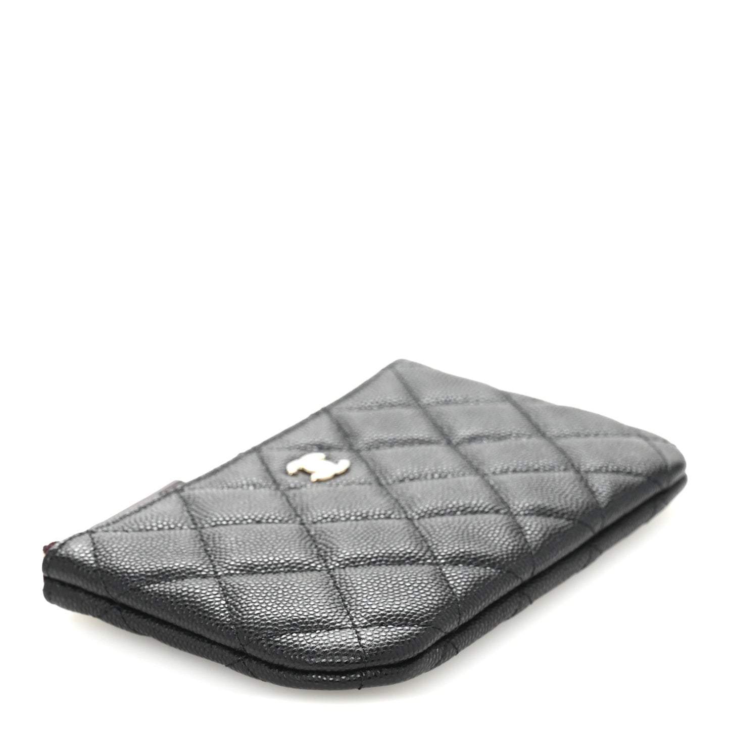 Caviar Quilted Small Cosmetic Case Black