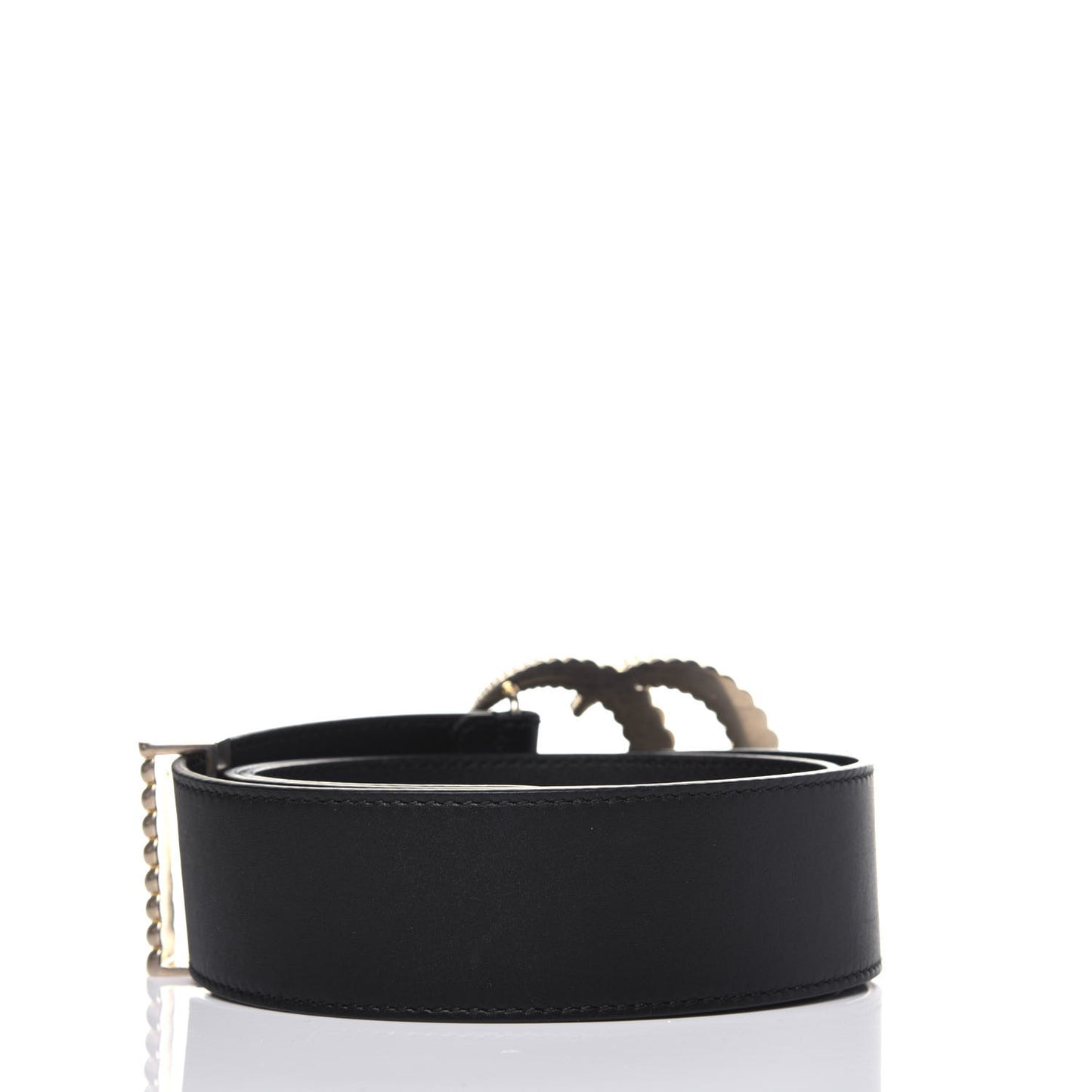 Moon Calfskin Torchon Double G 40mm Belt 80 32 Black