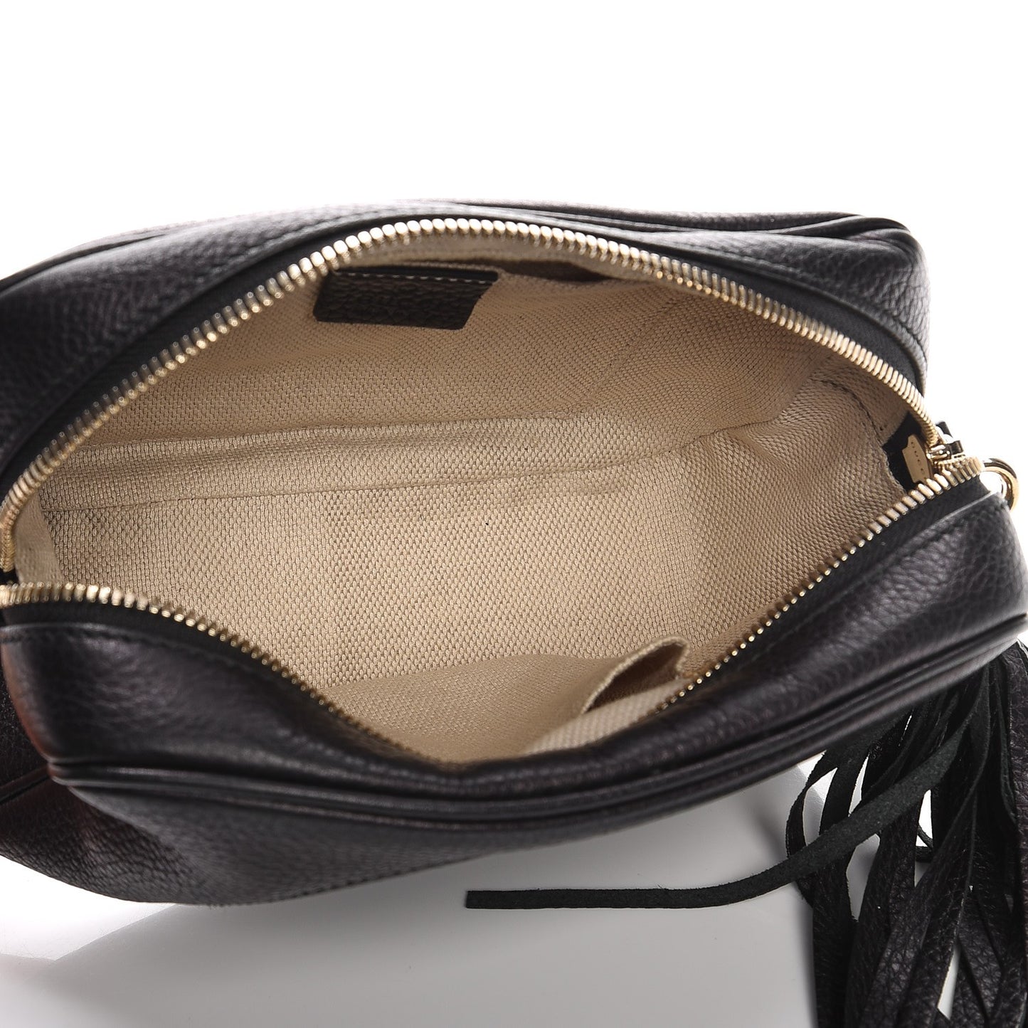 Pebbled Calfskin Small Soho Disco Bag Black