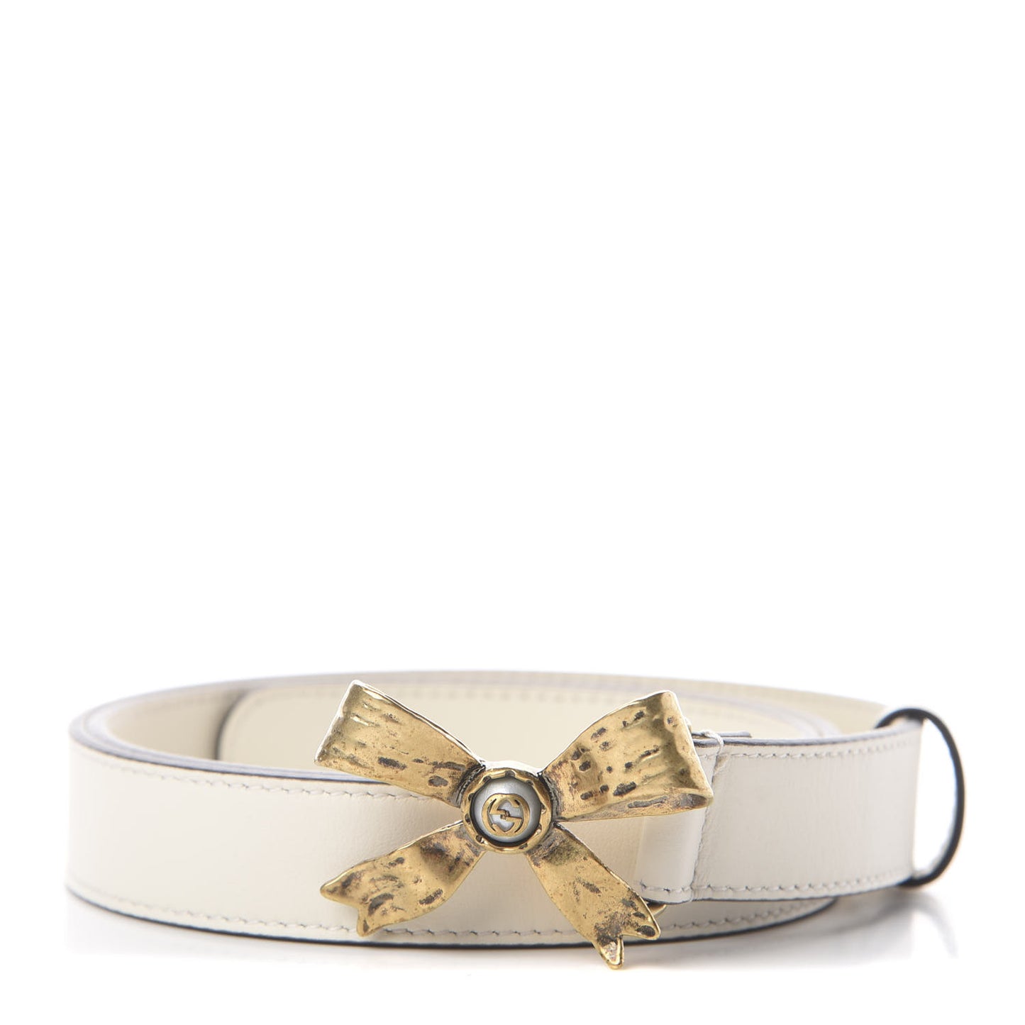Calfskin Bow Belt 85 34 Off White