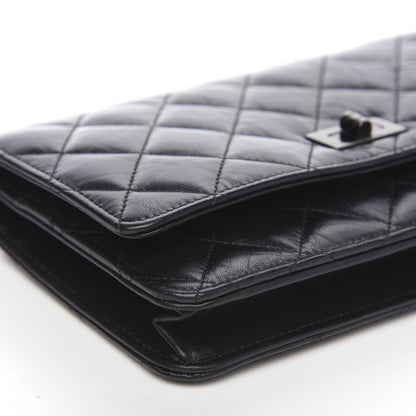 Chanel Aged Calfskin Quilted Reissue Wallet On Chain WOC So Black 9 of 11