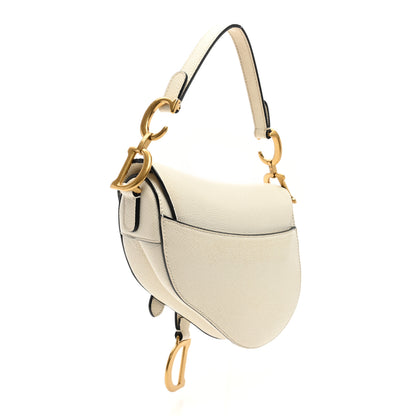 Christian Dior Grained Calfskin Mini Saddle Bag White 3 of 12