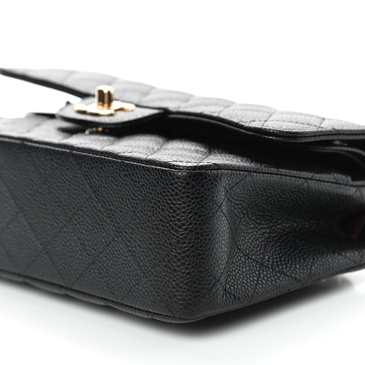 Caviar Quilted Small Double Flap Black