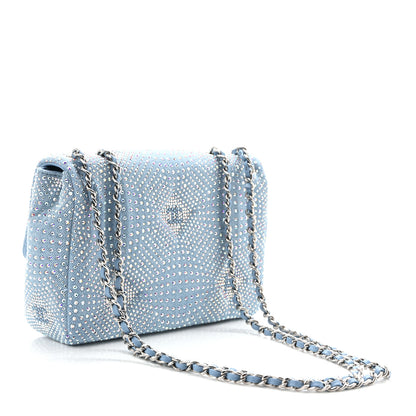 Chanel Denim Strass Evening Flap Bag Blue 3 of 11