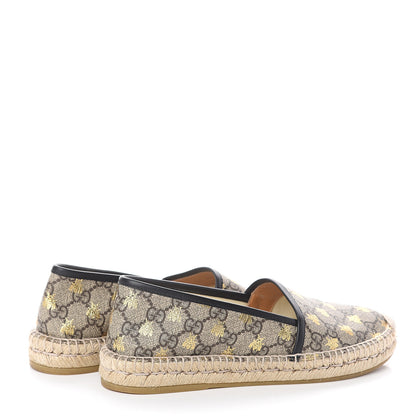 Gucci GG Supreme Monogram Bees Espadrille Flats 38.5 Beige Ebony Oro Black 4 of 7