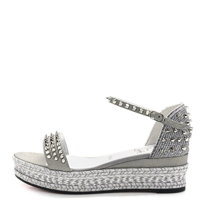 Christian Louboutin Vacchetta Laminato Madmonica 60 Platform Sandals 41 Silver 1 of 9